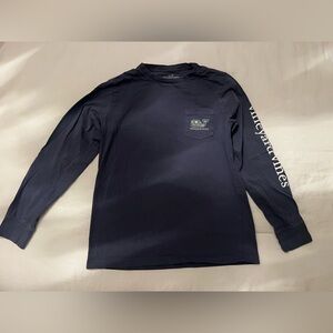 Boys medium vineyard vines long sleeve shirt soccer whale logo blue